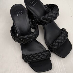 A New Day Women's Elegant Black Braided Sandals